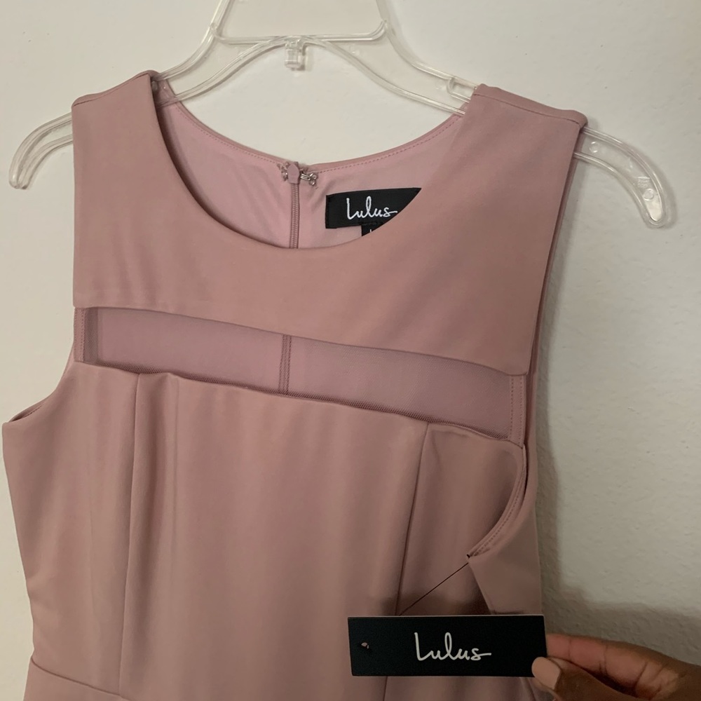 Lulu's Mauve Mesh Skater Dress - Picture 4 of 4